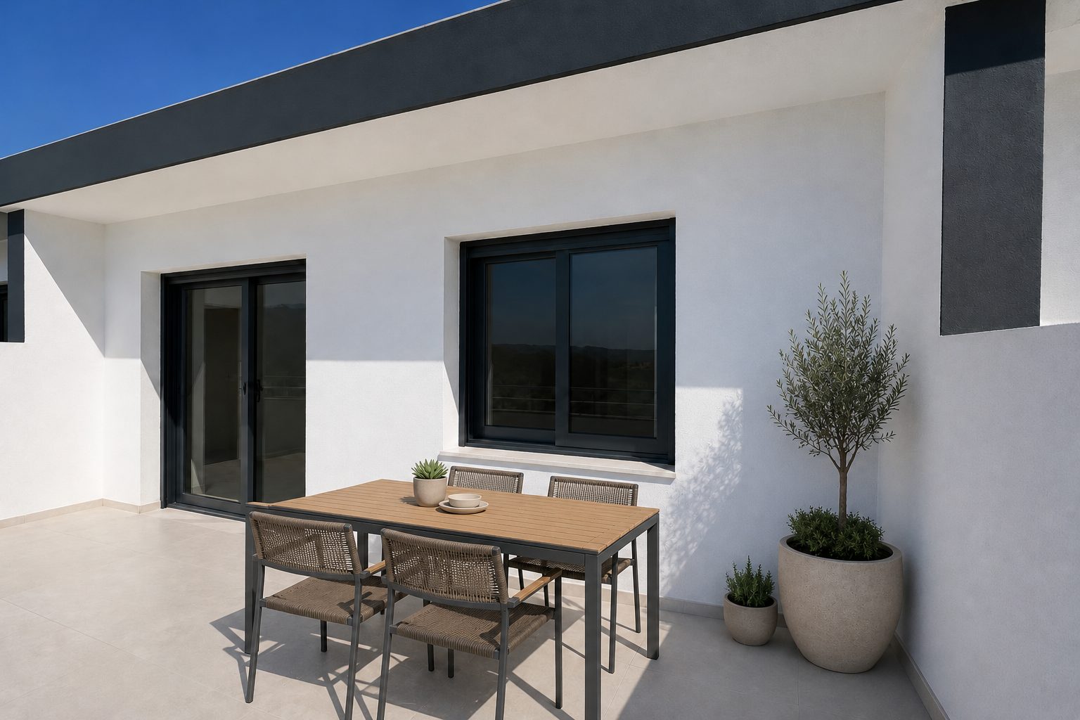 Terraza superior del apartamento piloto, ambientación posible